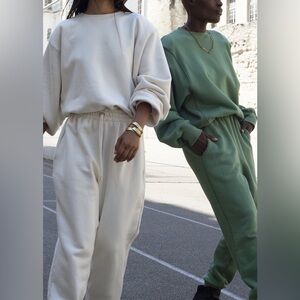 Frankie Shop | Dolman Sleeve Sweatshirt | Minimalist Cozy Pullover | White | S